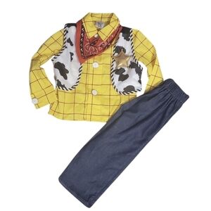 NWT Disney Store Boy's Toy Story Woody Sheriff Cowboy 4 PC Halloween Costume 4